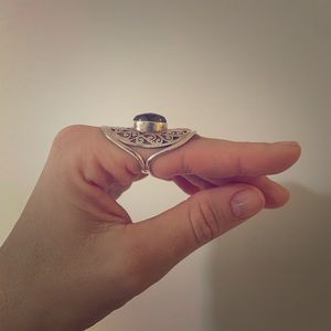 Sterling silver handmade moonstone ring